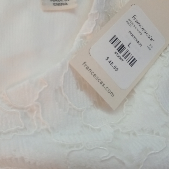 NWT Francesca’s Collections White Lace/White Dress - Picture 7 of 9
